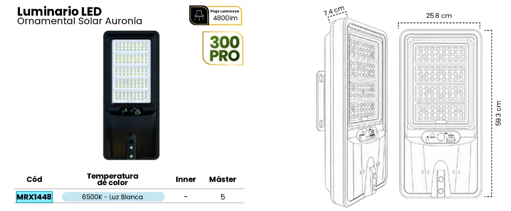 (MRX1448) SUBURBANA SOLAR CON SENSOR 300 PRO MERCURY.webp
