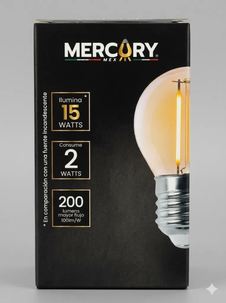 (MRX1223)  MERCURY DECORATIVE LAMPARA LED LUZ CÁLIDA FILAMENTO 2W     (2).webp