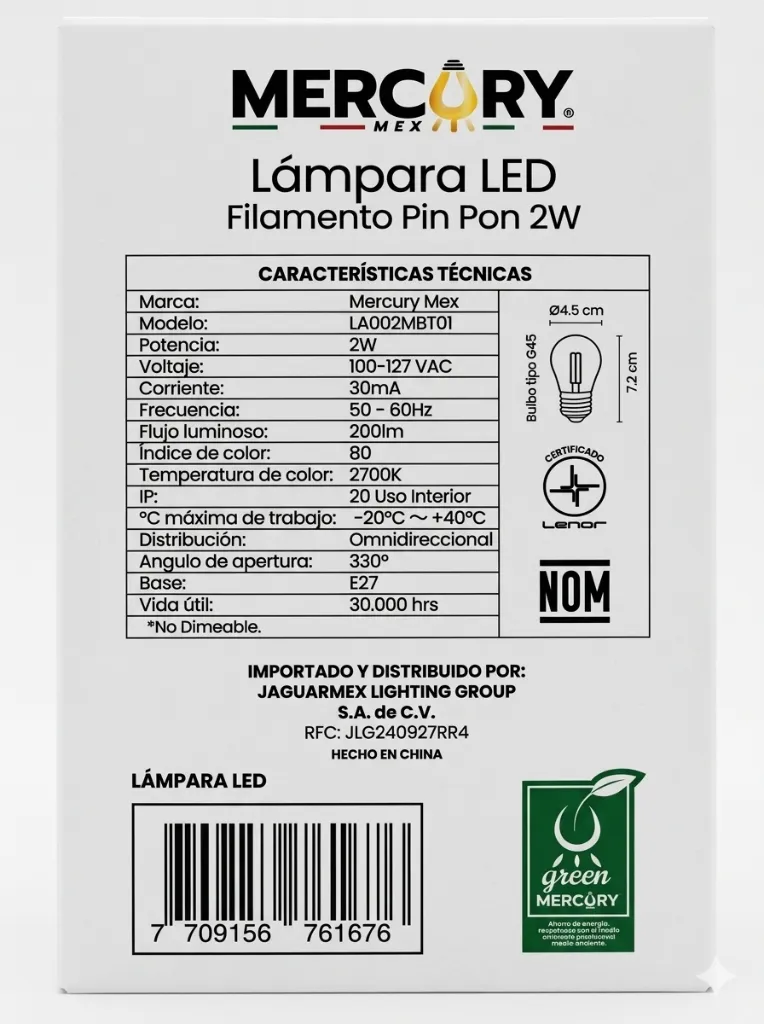 (MRX1223)   MERCURY DECORATIVE LAMPARA LED LUZ CÁLIDA FILAMENTO 2W  FICHS TÉCNICA (1).webp