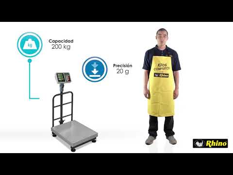 (BP-200) BASCULA PLATAFORMA 200KG C/ INDICADOR INCLUIDO  (RHINO)