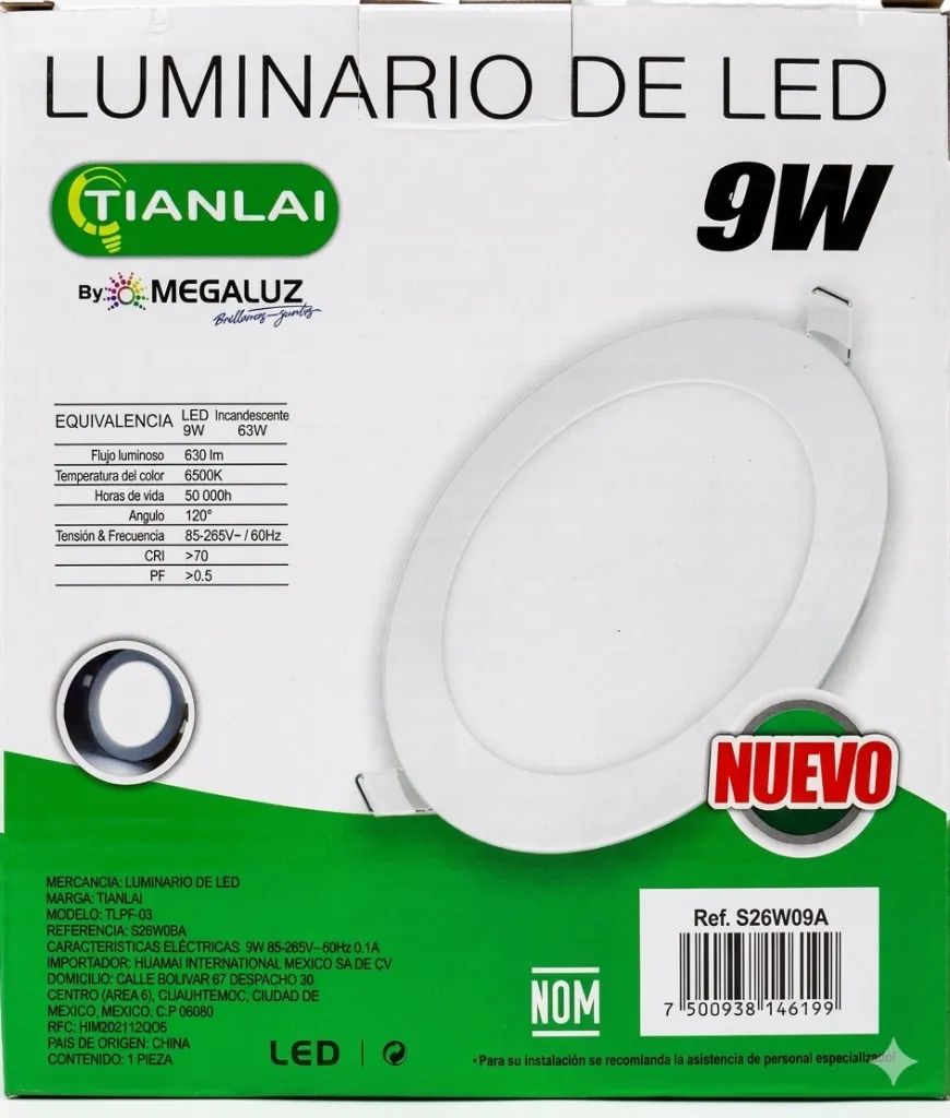 (S26W09) LUMINARIO SLIM  9W TIANLAI (2) FICHA TÉCNICA.webp