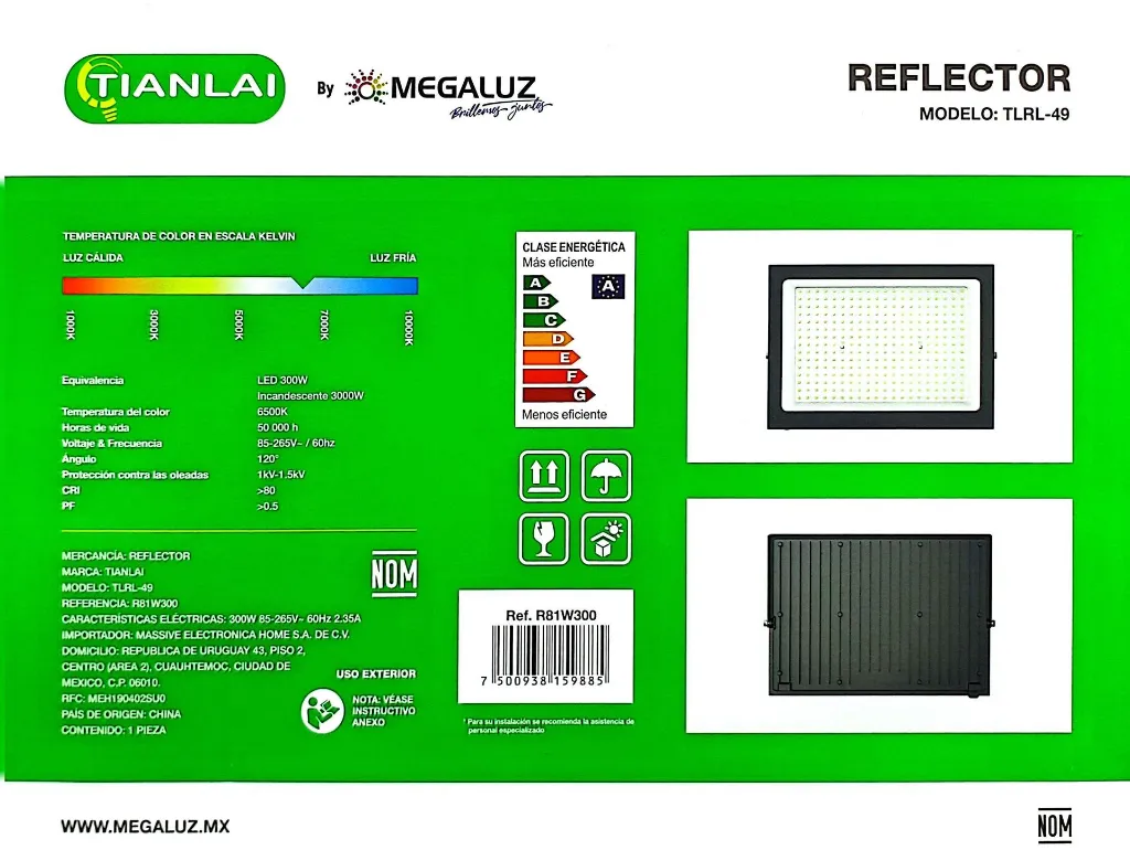 (R81W300) REFLECTOR 300W LUZ BCA TIANLAI (2) FICHA TÉCNICA.webp