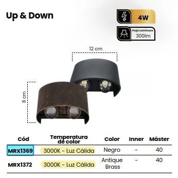 (MRX1369)FICHA TÉCNICA LUMINARIO UP & DOWN  LUZ CALIDA 4W NEGRO MERCURY (2).webp