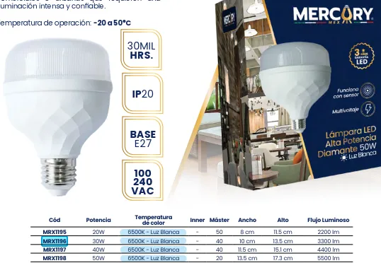 [MRX1196] (MRX1196) FOCO DIAMANTE 30W MERCURY