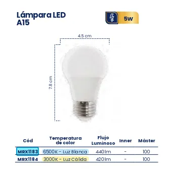 [MRX1183] (MRX1183) FOCO BOMBILLA 5W LUZ BCA MERCURY