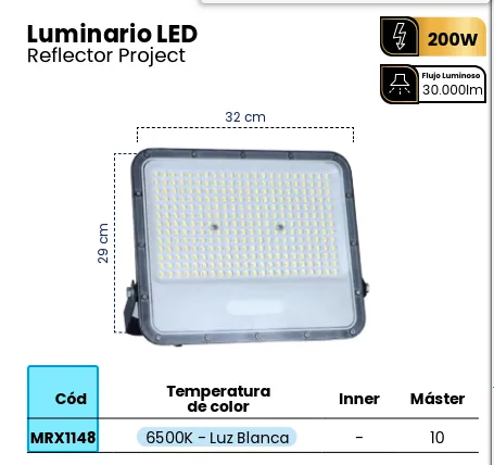 (MRX1148) REFLECTOR LED  PROMAX 200W MERCURY