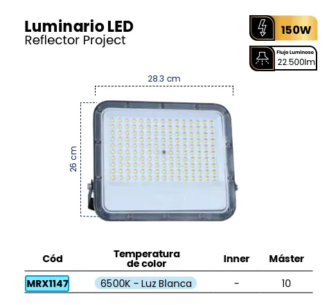 (MRX1147) REFLECTOR LED  PROMAX 150W MERCURY