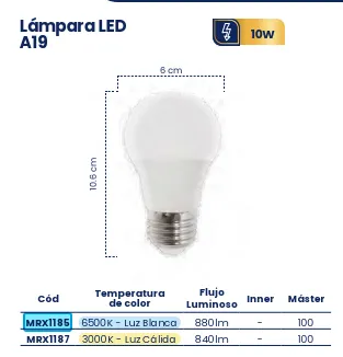 [MRX1185] (MRX1185) FOCO LED 10W LUZ BCA MERCURY