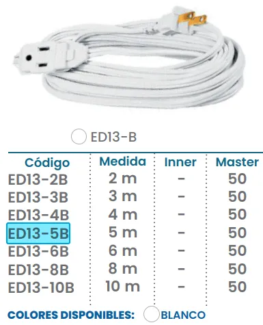 (ED13-5B)  EXTENSION 5M  DOMESTICA BLANCA (IGOTO)