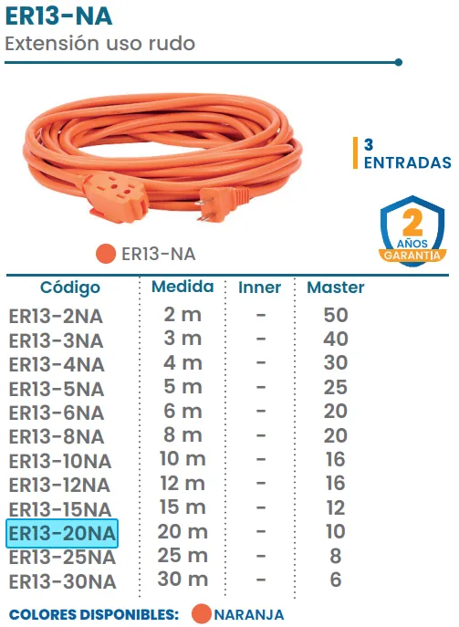 [ER13-20NA] (ER13-20NA)  EXTENSION 20M USO RUDO (IGOTO)