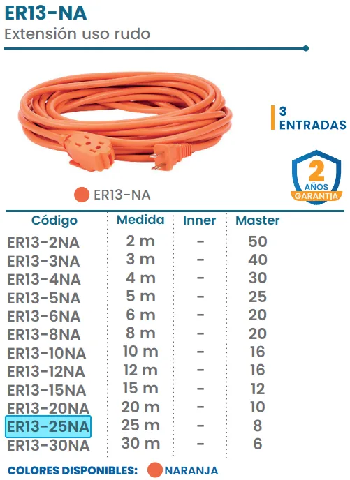 [ER13-25NA] (ER13-25NA)  EXTENSION 25M USO RUDO (IGOTO)