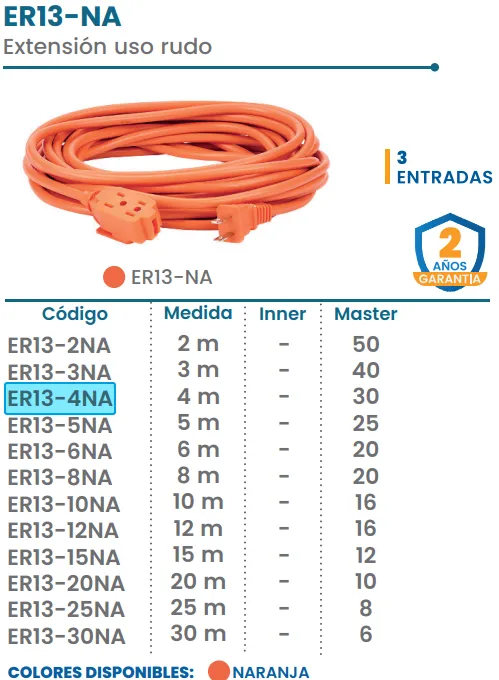 [ER13-4NA] (ER13-4NA)  EXTENSION 4M USO RUDO (IGOTO)