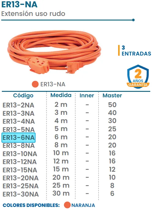 [ER13-6NA] (ER13-6NA)  EXTENSION 6M USO RUDO (IGOTO)