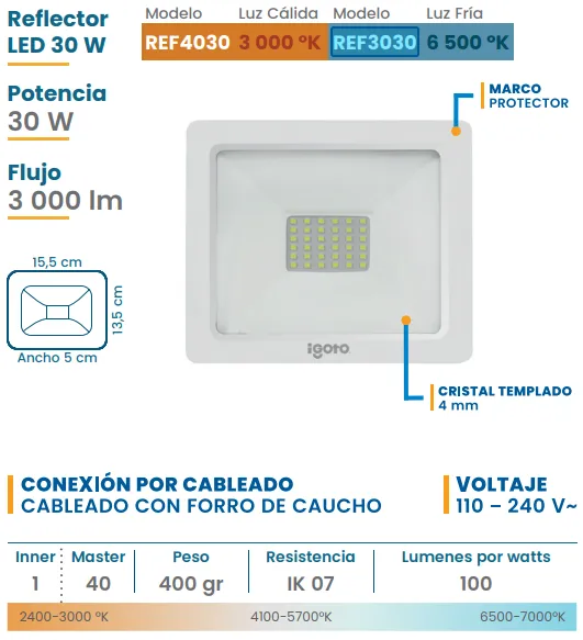 [REF3030] (REF3030) REFLECTOR 30W BCO IGOTO