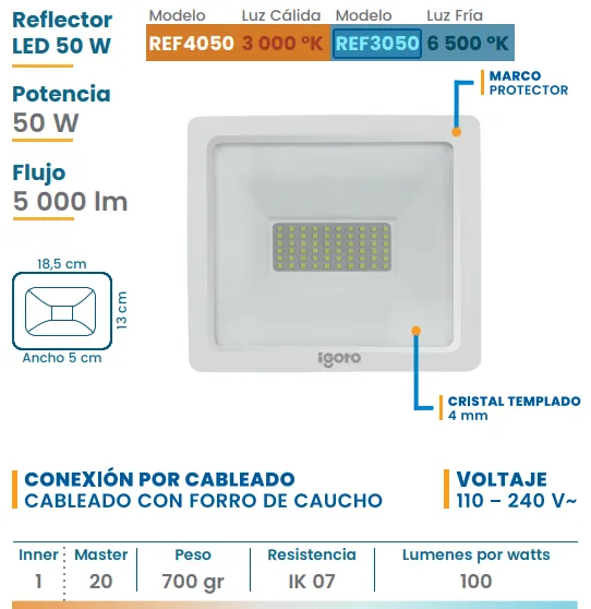 [REF3050] (REF3050) REFLECTOR 50W BCO IGOTO