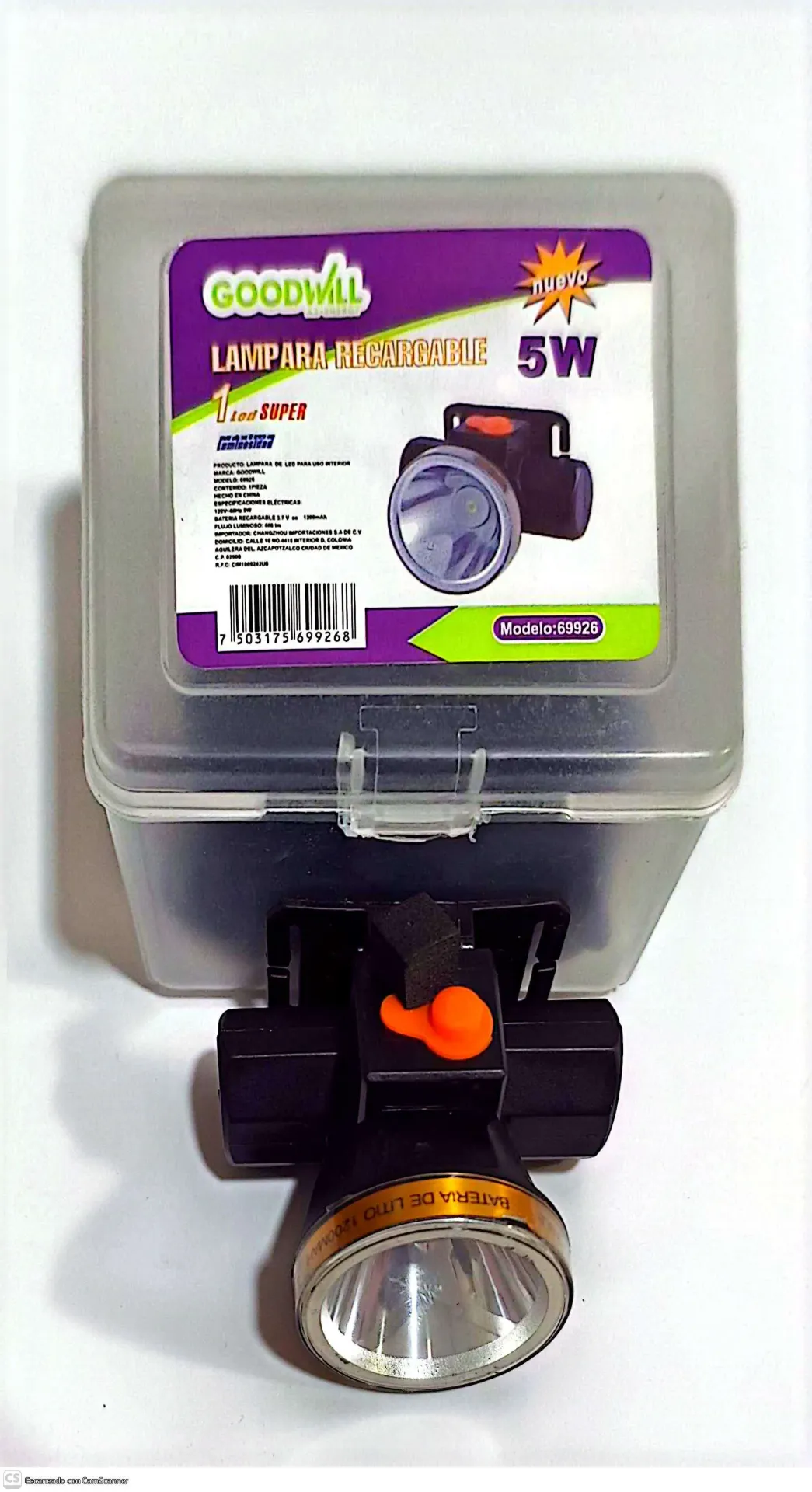 (69926) LAMPARA MINERA 5W SUMERGIBLE GOOD WILL