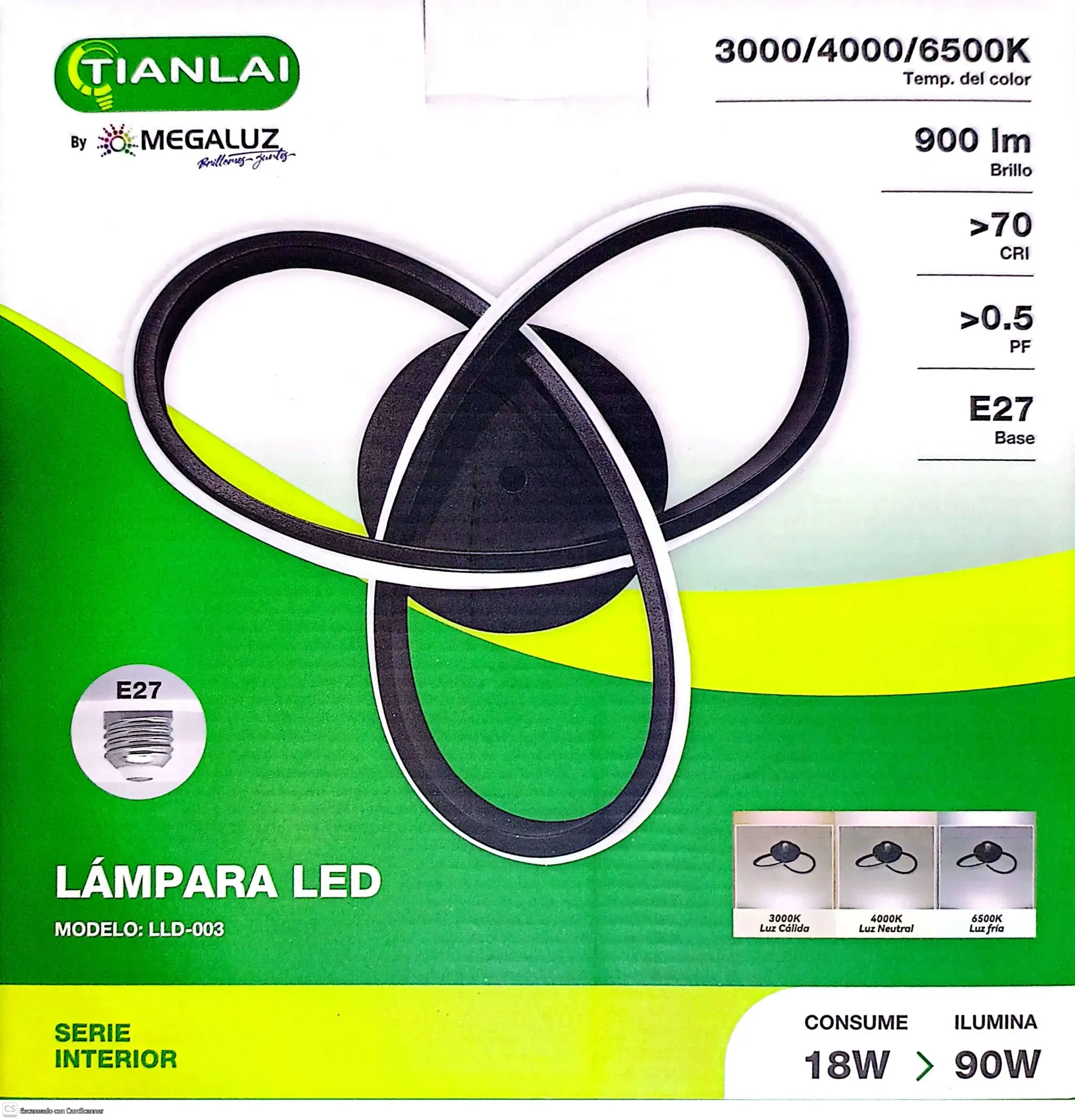 [TLD03W18] (TLD03W18) LAMPARA LED 18W TIANLAI