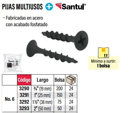 [3293] (3293) PIJAS MULTIUSOS  2" SANTUL