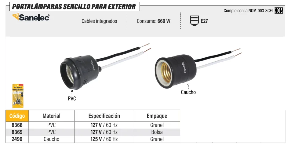 [8368] (8368) SOCKET C/CABLE  SANTUL