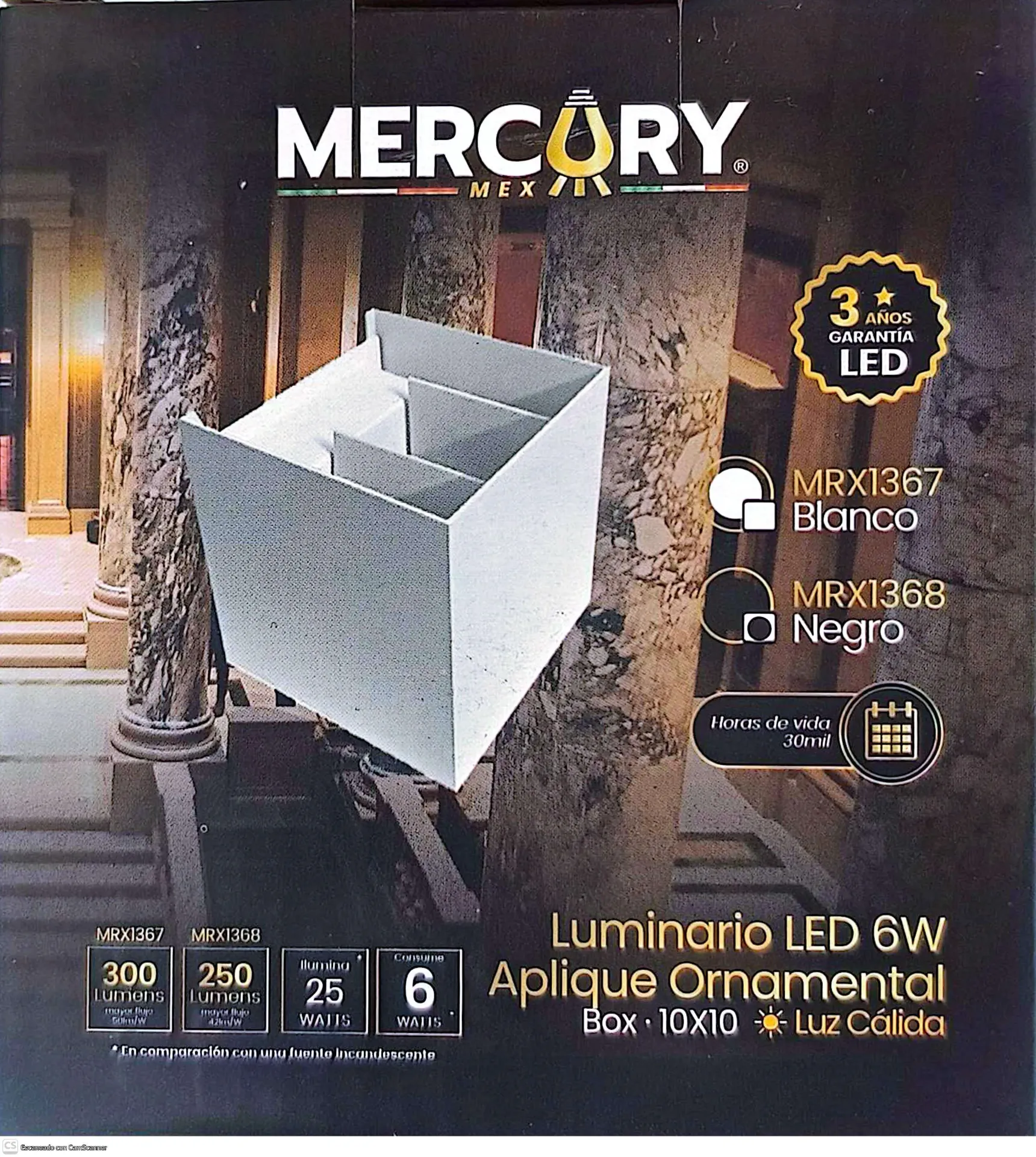 [MRX1368] (MRX1368)  LUMINARIO LED APLIQUE ORNAMENTAL BOX MERCURY