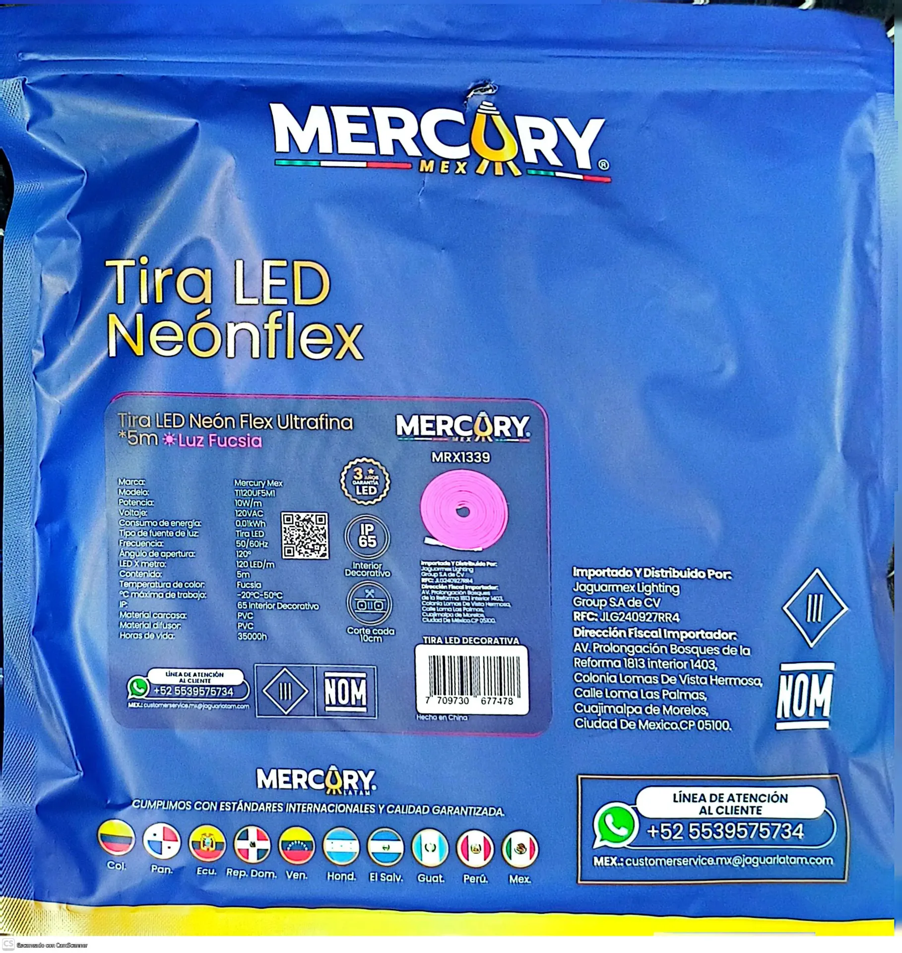 [MRX1339] (MRX1339) TIRA NEON FUCSIA 5M MERCURY