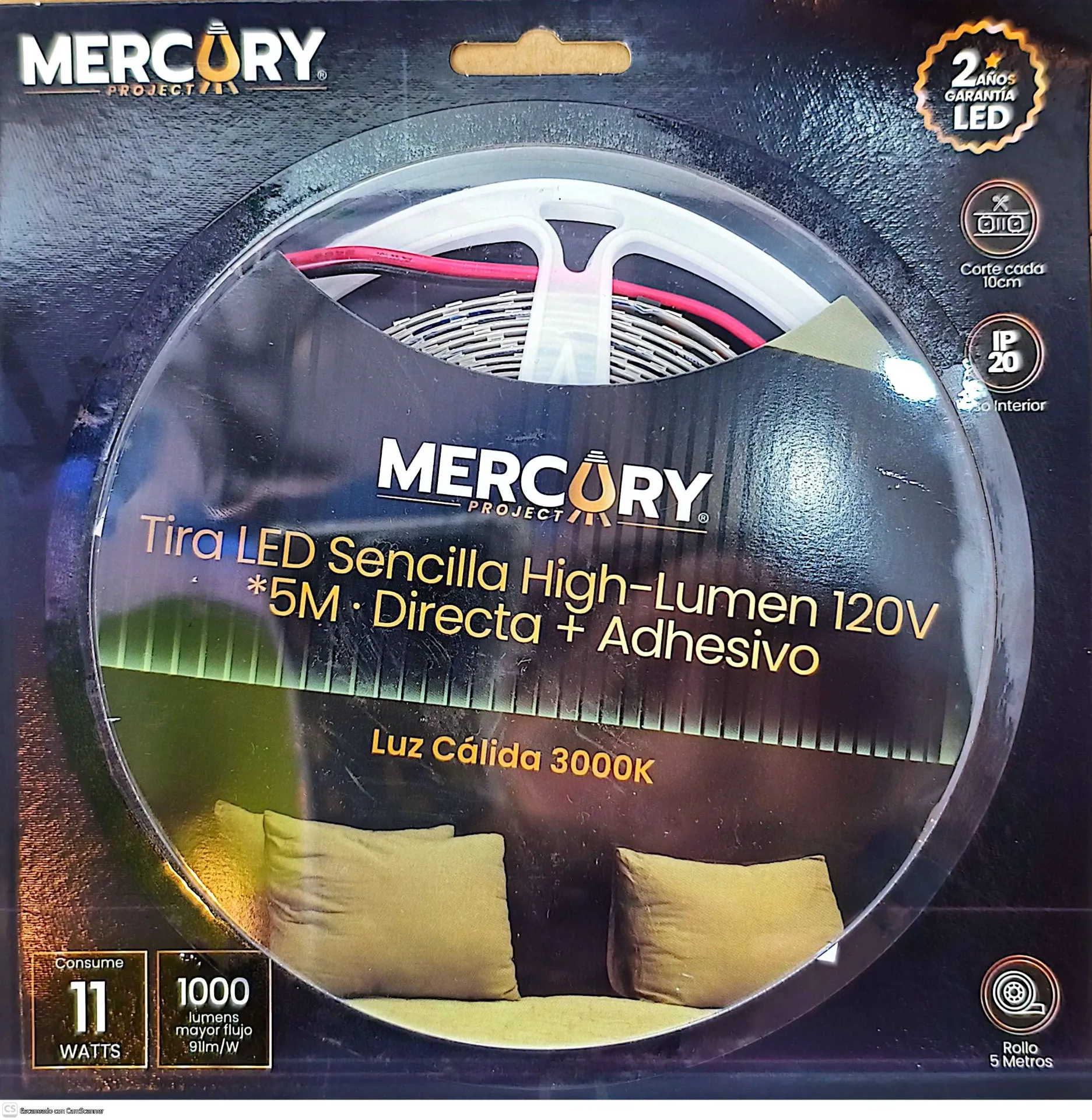 [MRX1311] (MRX1311) TIRA LED INTERIOR LUZ CALIDA 5M MERCURY
