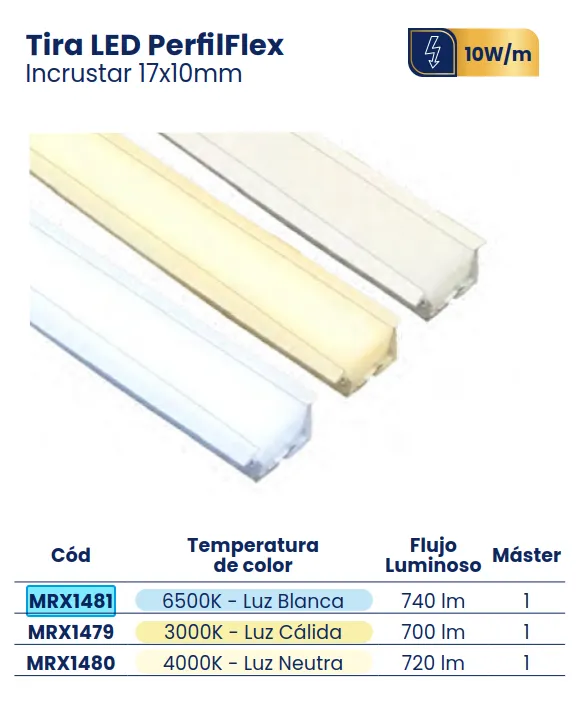 [MRX1481] (MRX1481)TIRA LED PERFILFLEX INCRUSTAR 17X10 LUZ BCA MERCURY