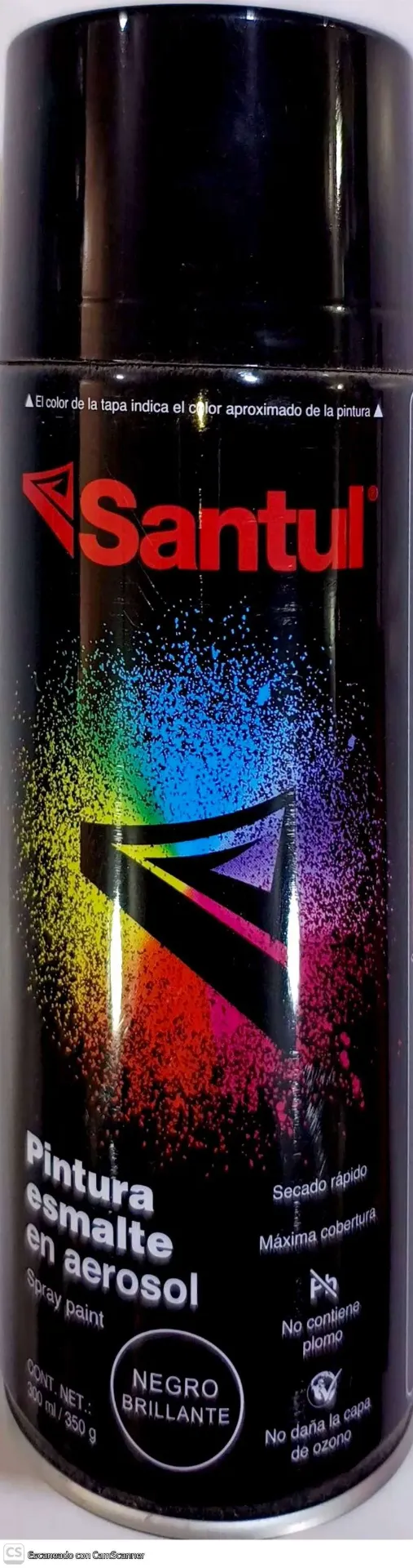 [8819] (8819) PINTURA AEROSOL NEGRO BRILLANTE 300ML (SANTUL)