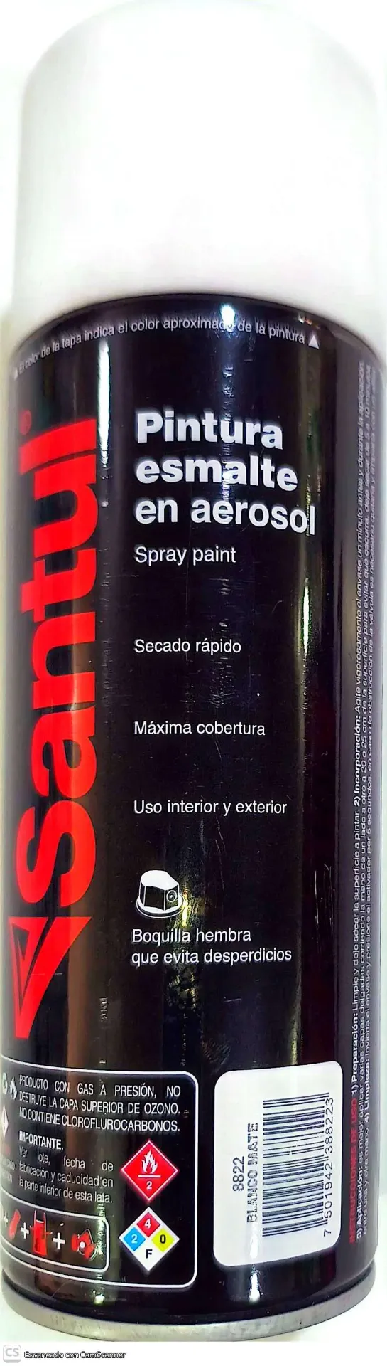 [8822] (8822) PINTURA AEROSOL BLANCO MATE 300ML (SANTUL)