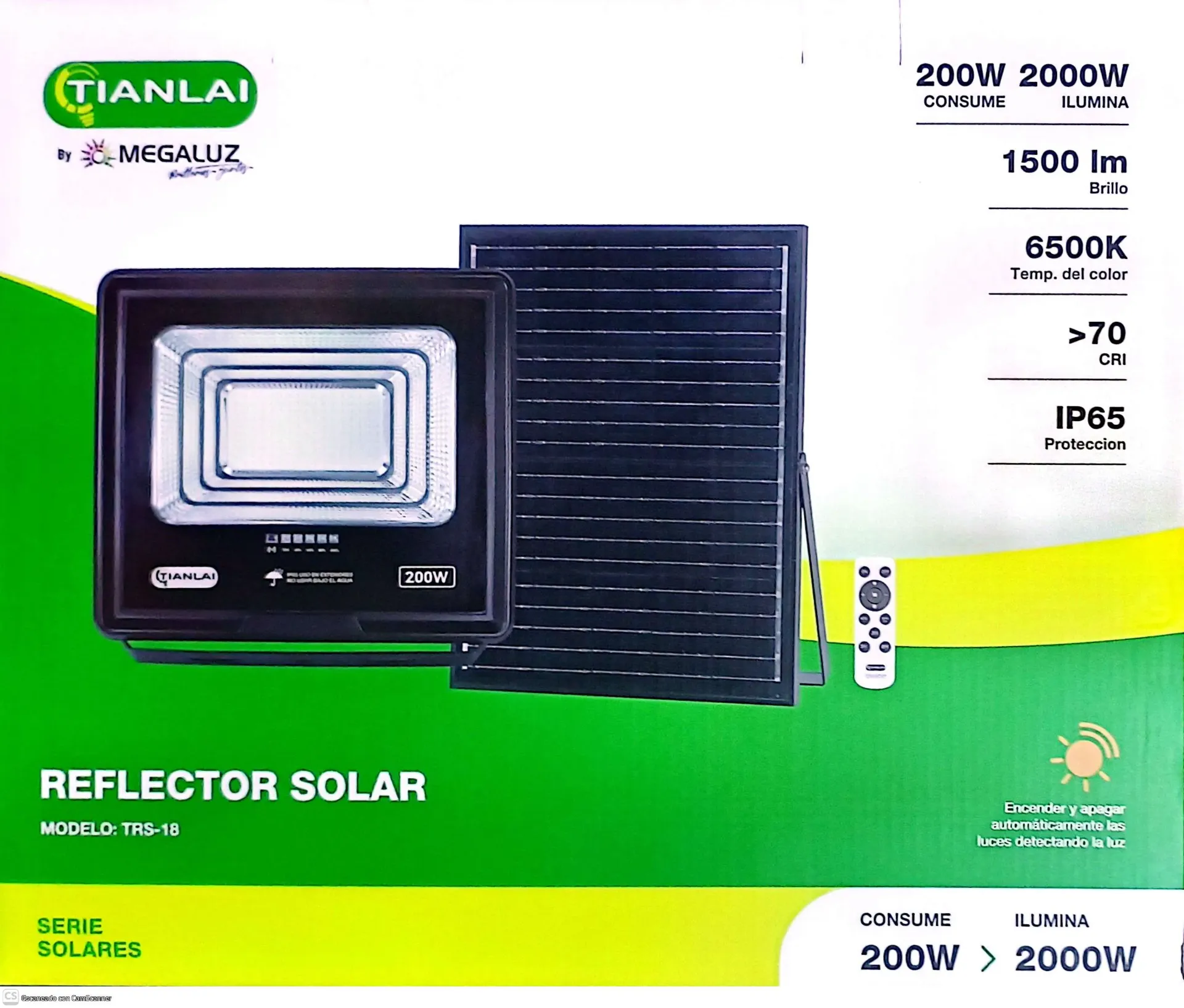 (R70W200) REFLECTOR SOLAR 200W TIANLAI