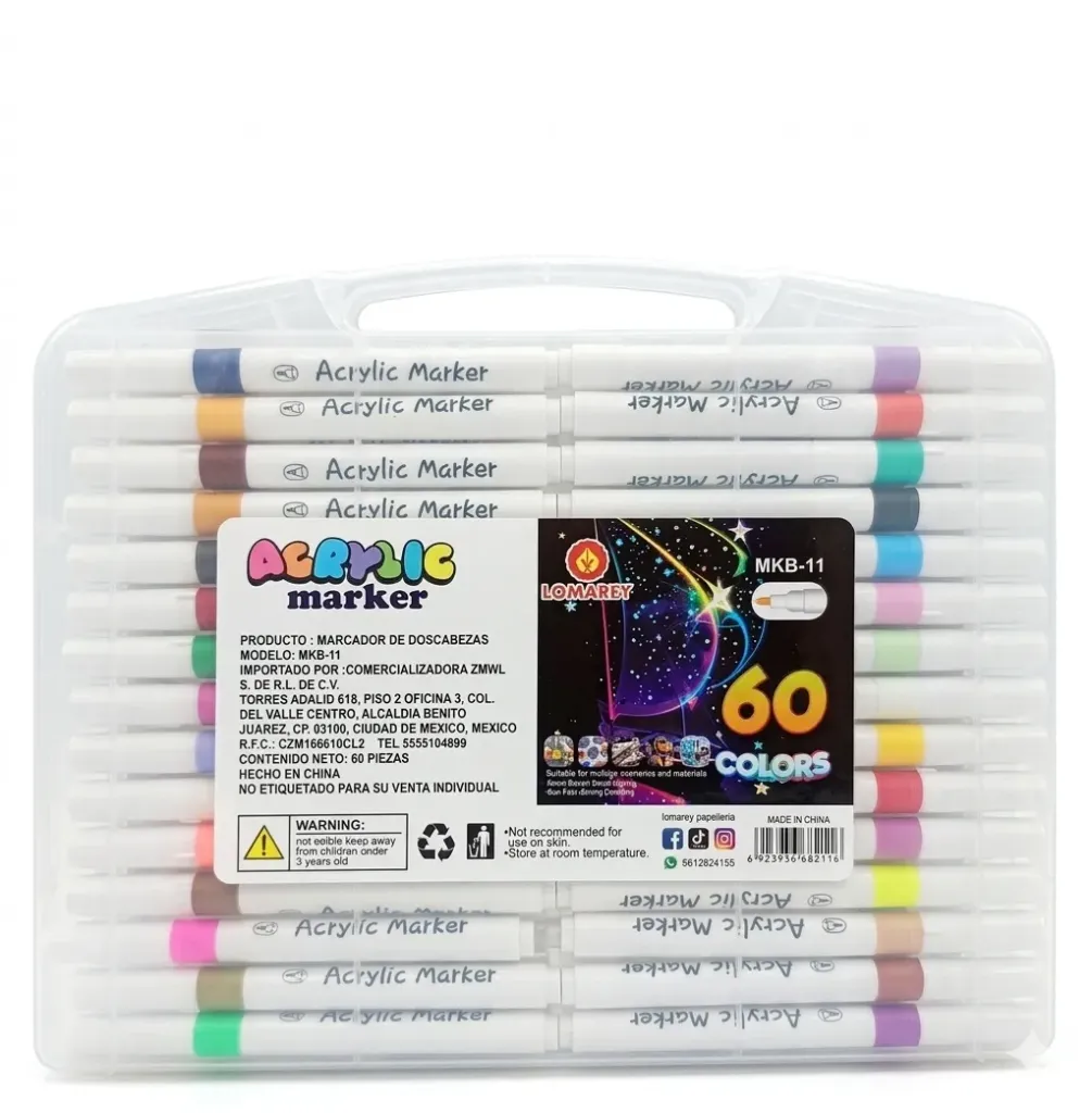 [MKB11] MARCADOR ACRILICO DE ESTUCHE C/60