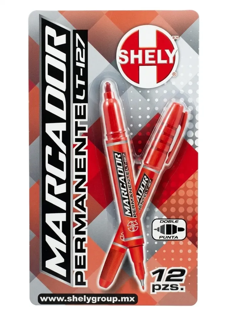 [DOBLEPSHELYR] MARCADOR ROJO DOBLE PUNTA SHELY  C/12