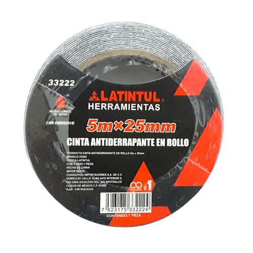 (33222) CINTA ANTIDERRAPANTE 5M X 25MM LATINTUL