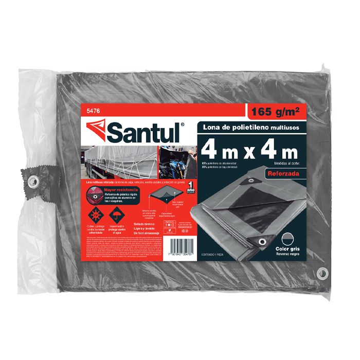 (5476) LONA USO PESADO GRIS4X4M SANTUL