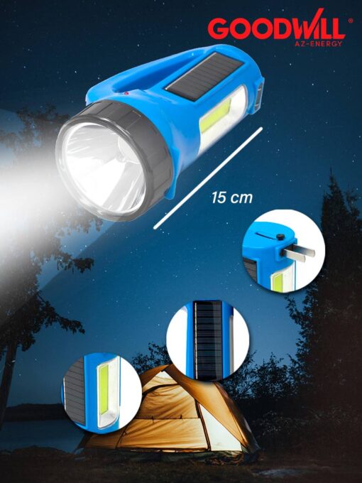 (69653) LAMPARA DE MANO 8W CON SELDA SOLAR GOOD WILL