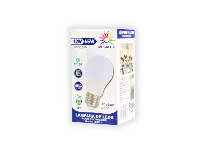 (B12W01) FOCO BOMBILLA 12W.  MEGALUZ