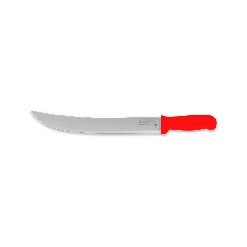 [CABIC-12R] (CABIC-12R) CUCHILLO BISTECERO CURVO 12" MANGO ROJO