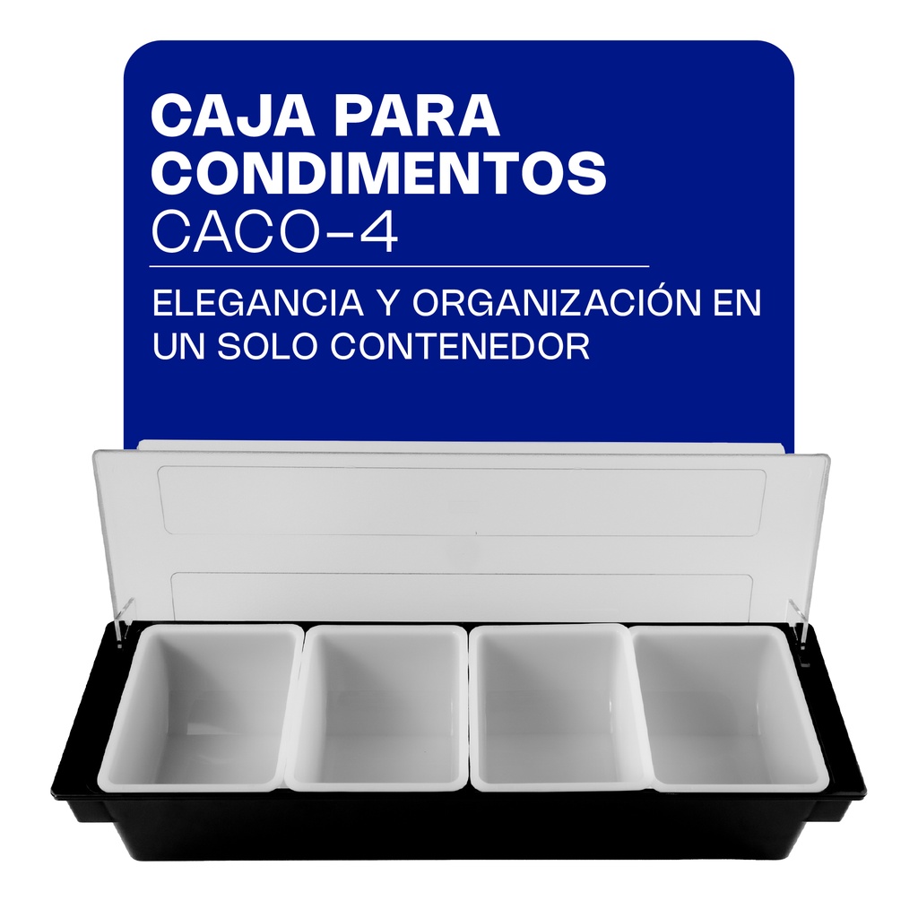 (CACO-4) CAJA PARA CONDIMENTOS, COLOR  NEGRO 50X15