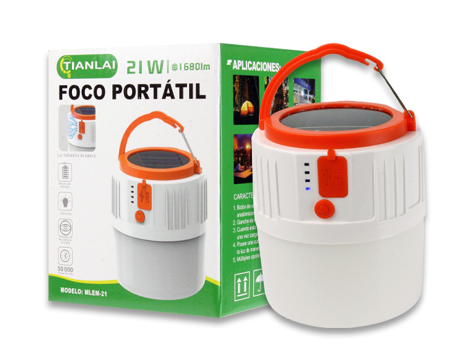 (EM12W21) FOCO SOLAR PORTATIL  21W TIANLAI