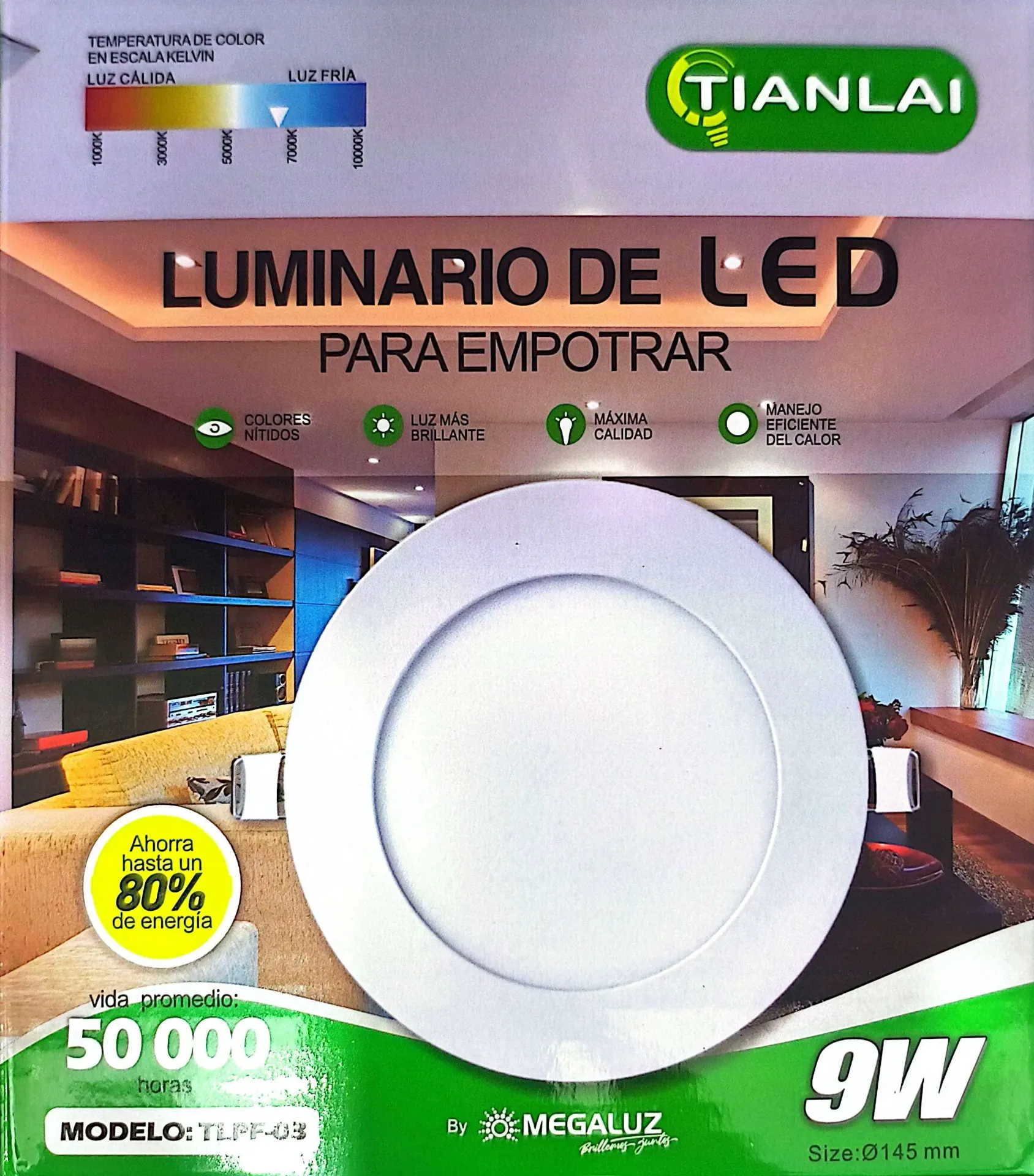 [4895174139320] (S26W09) LUMINARIO SLIM  9W TIANLAI