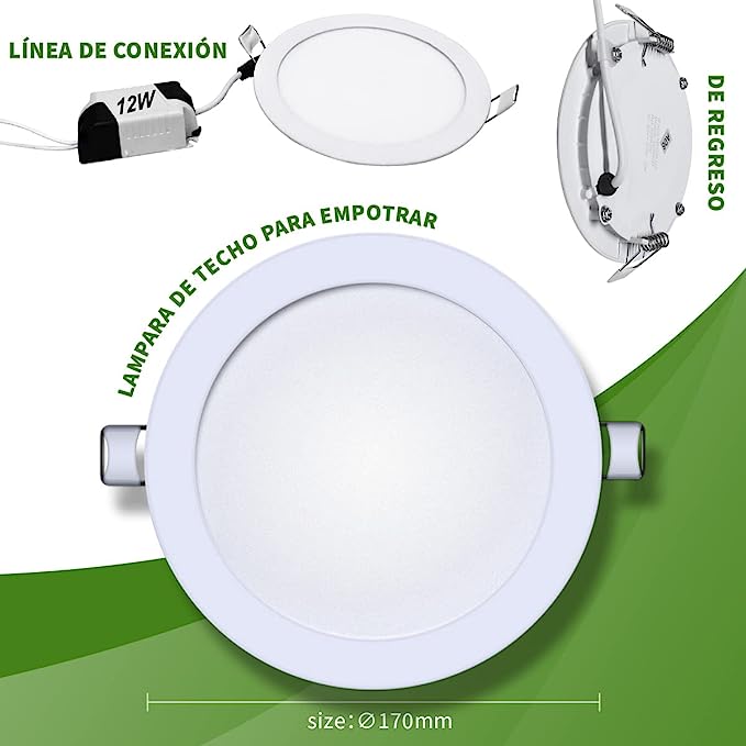 [4895174139337] (S26W12) LUMINARIO SLIM 12W TIANLAI