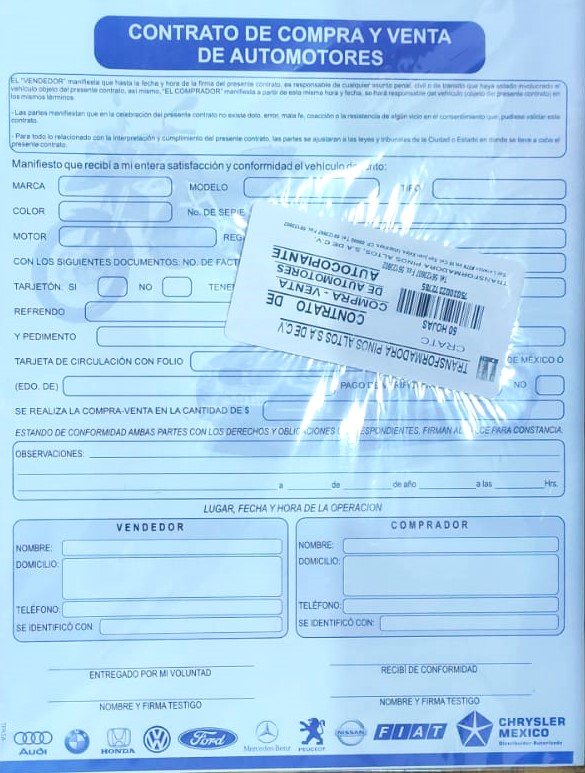 [CARTA RESPONSIVA (PA)] CARTA RESPONSIVA AUTOCOPIANTE