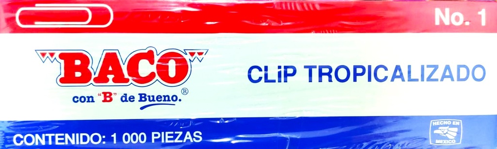 Clip Baco # 1 1000pzas