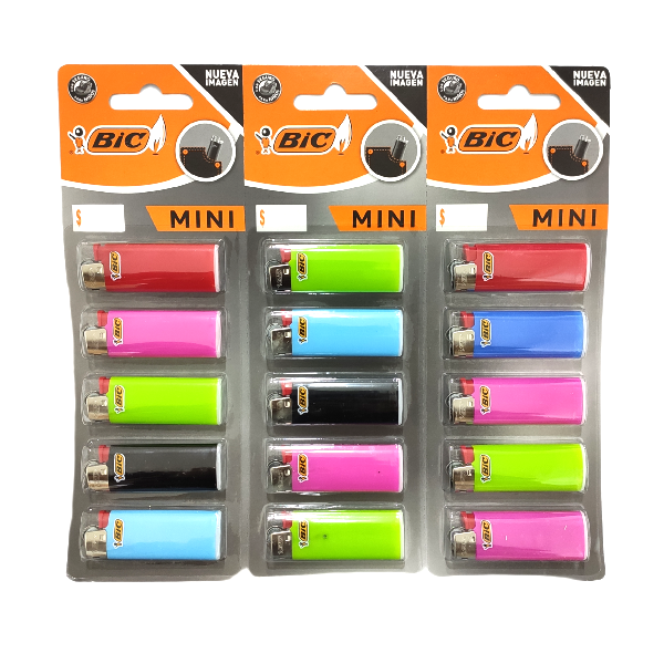 [MINI BIC C/5] ENCENDEDOR MINI BIC C/15 PZAS  (H)