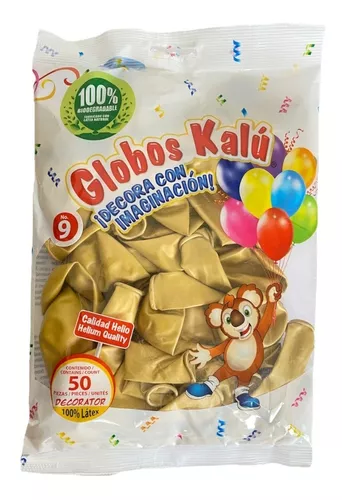 GLOBO KALU #9 DORADO METALICO C/50 PZAS  (H)