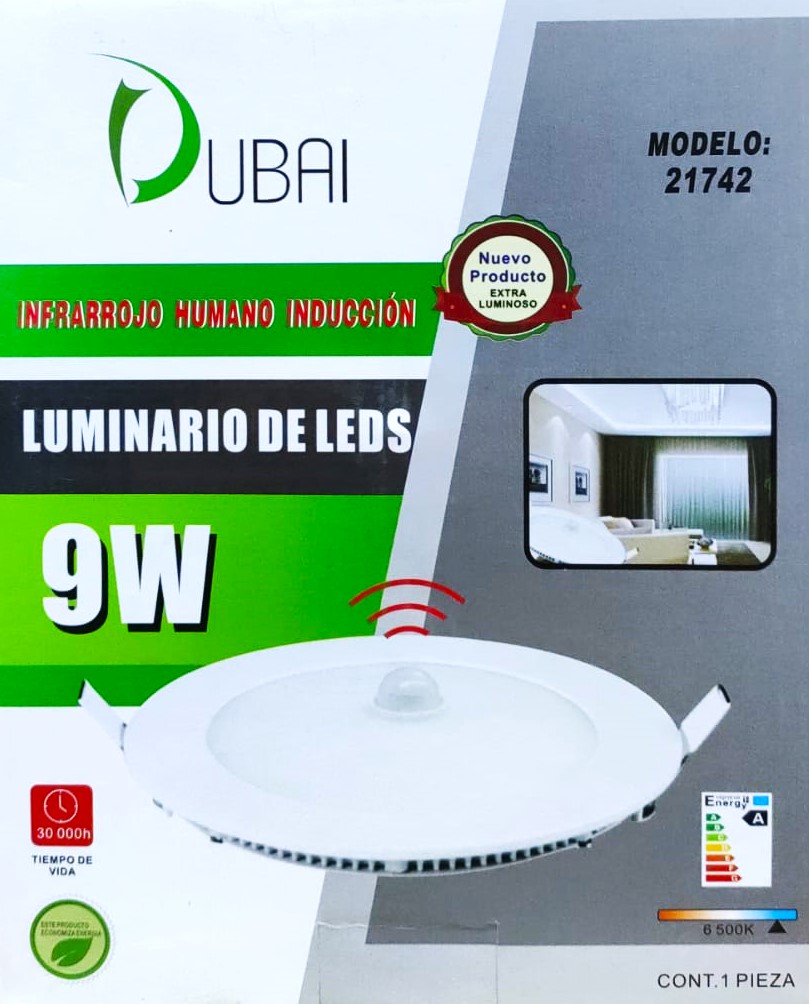 LUMINARIO C/SENSOR 9W DUBAI (21742)