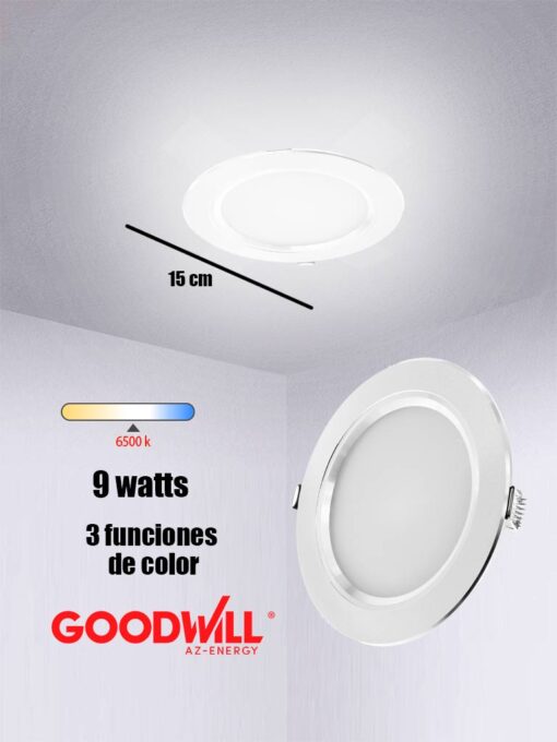 [21234] LUMINARIO LED 9W PLATA 3 PASOS (GOOD WILL/DUBAI)