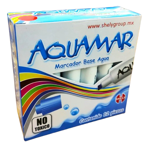 MARCADOR AQUAMAR ROJO C/12 PZAS.