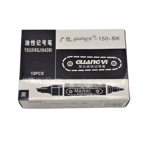 (150-BK) MARCADOR PERM. 2PUNTAS 150 BK JH-02