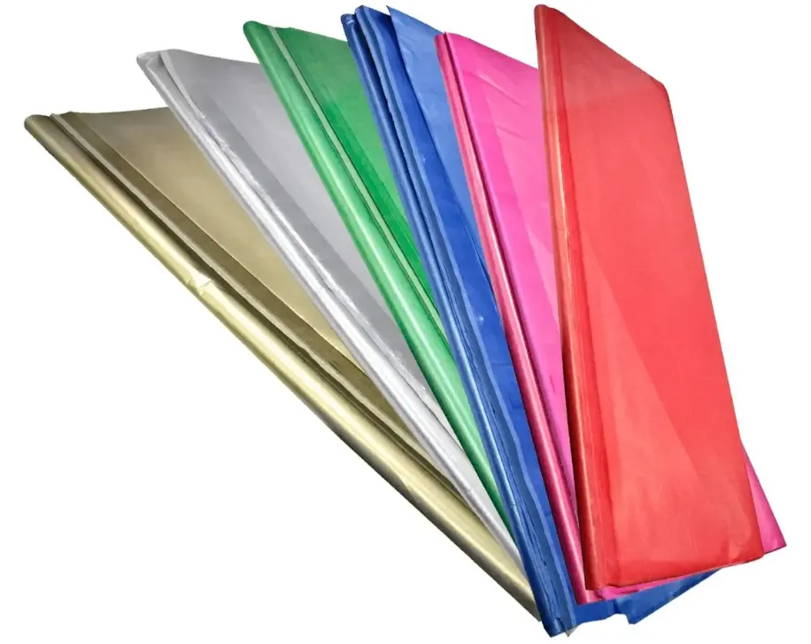 [PAPEL CHINA METALICO] PAPEL CHINA METALICO C/25 (ROJO,AZUL,VERDE,PLATA Y DORADO)